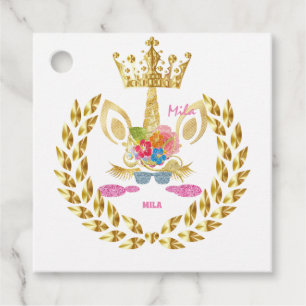 Étiquettes Cadeau licorne rose