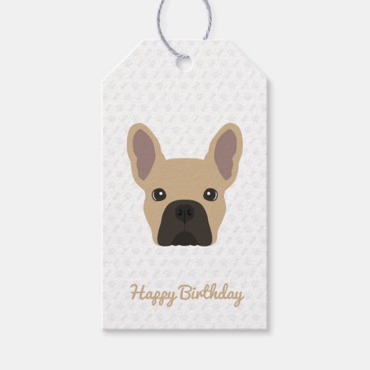 Étiquettes-cadeau Light Fawn French Bulldog Anniversaire (Devant)