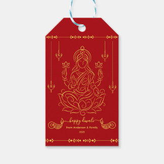 Étiquettes-cadeau Ligne d'or Art de la déesse Lakshmi sur Lotus
