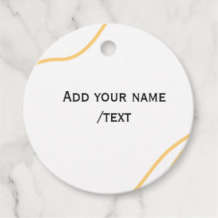 Étiquettes Cadeau lignes de texte de nom de bordure espagnole jaune