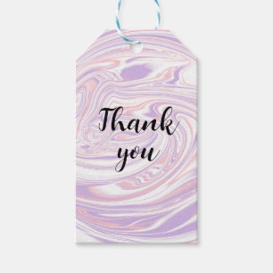 Étiquettes-cadeau Lignes Modernes De Marbrage Liquéfié Rose Et Lilac