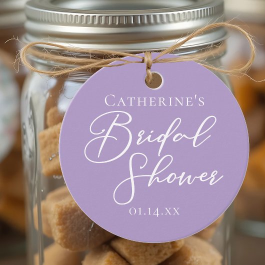 Étiquettes Cadeau Lilac Purple Bridal Shower Personalized Party
