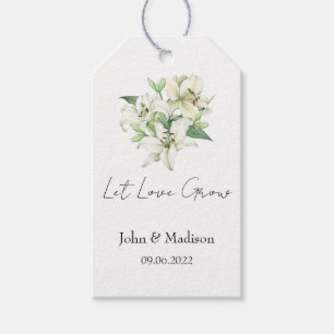 Étiquettes-cadeau Lily Que l'amour grandisse graine de mariage