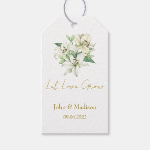 Étiquettes-cadeau Lily Que l'amour grandisse graine de mariage