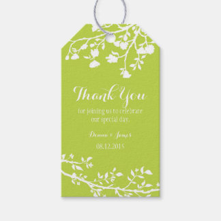 Étiquettes-cadeau Lime Green Moderne Fleur Mariage Merci Tags