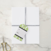 Étiquettes-cadeau Lime Green White Black Damask Cadeaux Tags (Avec de la ficelle)