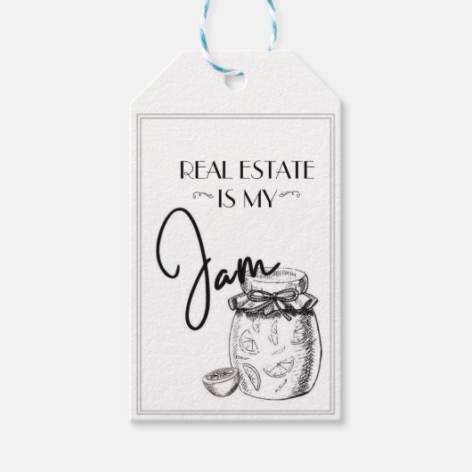 Étiquettes-cadeau L'immobilier est ma confiture (Devant)