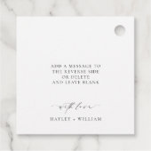 Étiquettes Cadeau Limoncello à rayure d'aquarelle bleue (Dos)