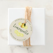 Étiquettes Cadeau Limoncello d'antiquité fait maison Fa bouteille bl (En situation)