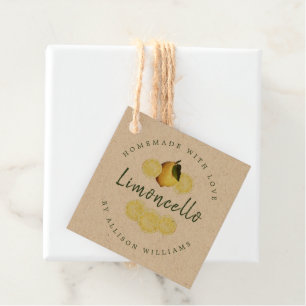 Étiquettes Cadeau Limoncello Kraft fait maison