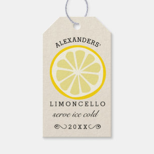 Étiquettes-cadeau Limoncello Lemon Slice fait maison