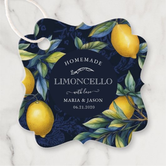 Étiquettes Cadeau Limoncello Monogramme Cadeau Classique (Devant)