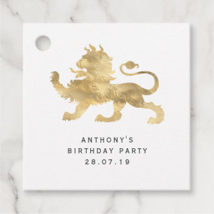 Étiquettes Cadeau Lion héraldique vintage Damask