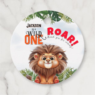 Étiquettes Cadeau Lion Safari Wild One Anniversaire de enfant