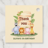 Étiquettes Cadeau Lion Savannah zebra hippo girafe merci (Dos)