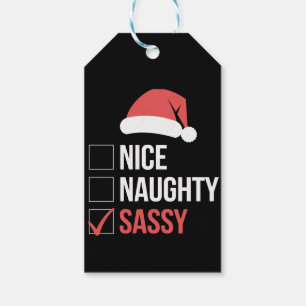 Étiquettes-cadeau Liste de Noël mignonne méchante et impertinente
