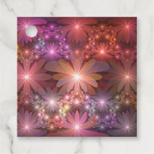 Étiquettes Cadeau Lit De Fleurs Coloré brillant Art Abstrait Personn