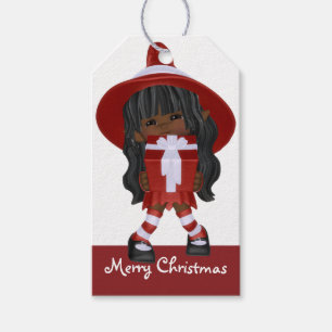 Étiquettes-cadeau Little African American d2 Christmas Witch -