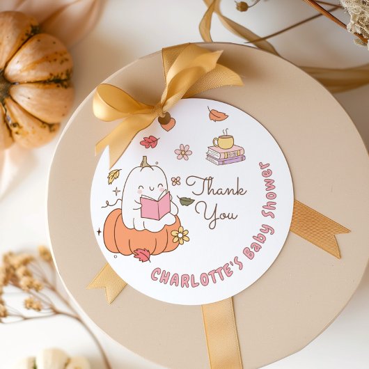 Étiquettes Cadeau Little Boo rose Whimsical Books Baby shower