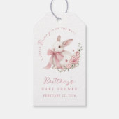 Étiquettes-cadeau Little Bunny Pink Bow Baby Shower (Devant)