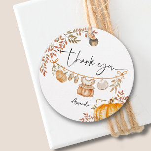 Étiquettes Cadeau Little Citrouille Automne Automne Baby shower Merc