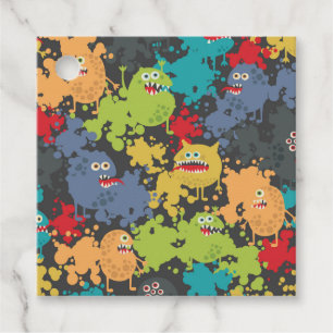 Étiquettes Cadeau Little cute funny monsters
