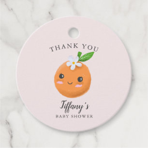 Étiquettes Cadeau Little Cutie Baby shower rose Clementine