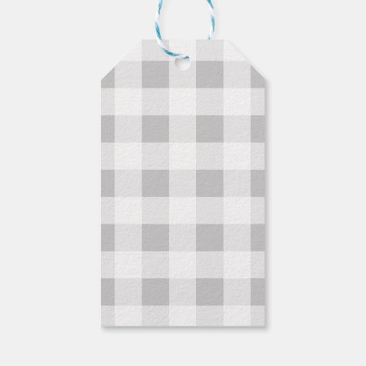 Étiquettes-cadeau Little Cutie Pie Grey En vichy Plaid Baby shower (Dos)