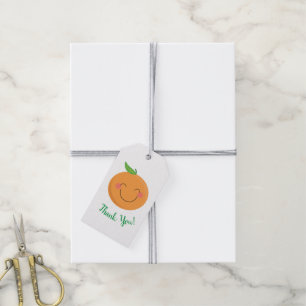Étiquettes-cadeau Little Cutie Tangerine Baby shower Genre Neutre