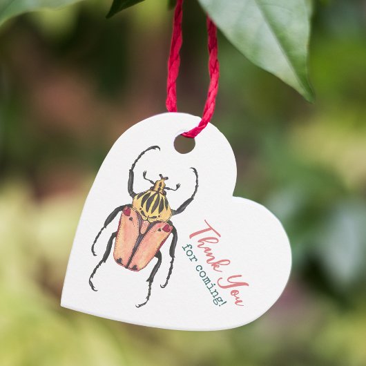 Étiquettes Cadeau Little Log Bug Baby shower rose Merci