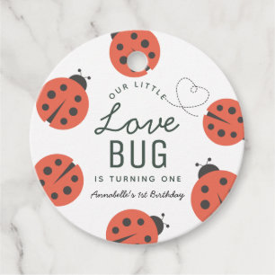 Étiquettes Cadeau Little Love Bug Ladybug Anniversaire Merci Favoris