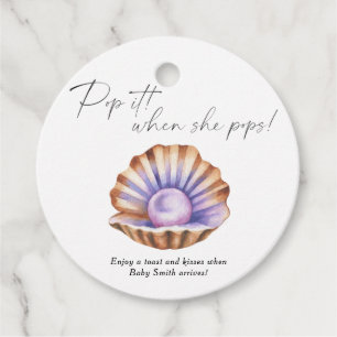 Étiquettes Cadeau Little Pearl Baby shower - Pop it! Quand elle écla