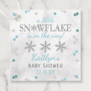 Étiquettes Cadeau Little Snowflake Boys Baby shower d'hiver