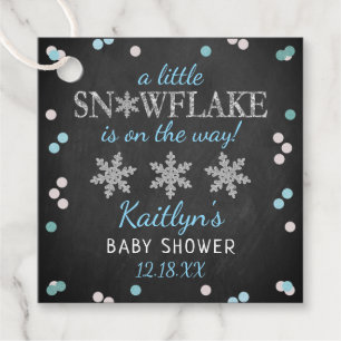 Étiquettes Cadeau Little Snowflake Boys Baby shower d'hiver