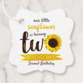 Étiquettes Cadeau Little Sunflower 2e anniversaire (Devant)