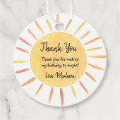 Étiquettes Cadeau Little Sunshine Modern Boho Anniversaire (Devant)
