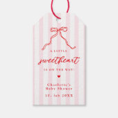 Étiquettes-cadeau Little Sweetheart Bow Baby Shower (Devant)