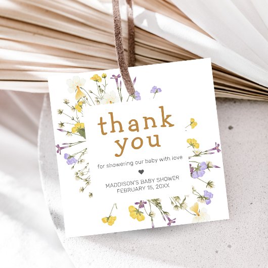 Étiquettes Cadeau Little Wildflower Baby Shower