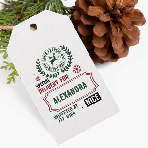 Étiquettes-cadeau Livraison de l'Express père Noël pour (Nom personn