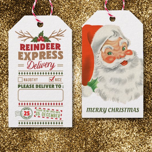 Étiquettes-cadeau Livraison d'Express de rennes de Père Noël