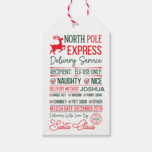 Étiquettes-cadeau Livraison personnalisée d'Express du pôle Nord