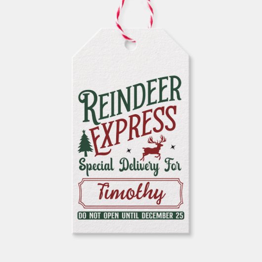 ÉTIQUETTES-CADEAU LIVRAISON SPÉCIALE DE L'EXPRESS DE RÉINSERT (Devant)