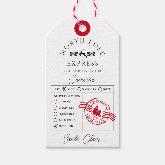 Étiquettes-cadeau Livraison spéciale de l'Express du Pôle Nord (Devant)