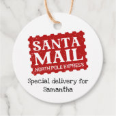 Étiquettes Cadeau Livraison spéciale de messagerie père Noël (Devant)