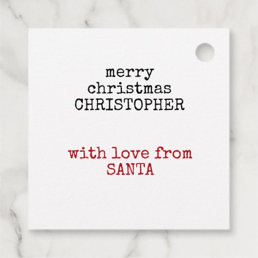 Étiquettes Cadeau Livraison spéciale de North Pôle Custom Père Noël (Dos)