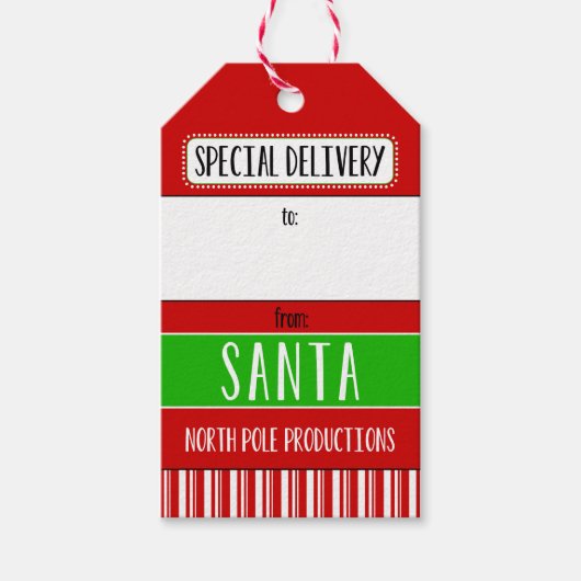 Étiquettes-cadeau Livraison spéciale de Père Noël (Devant)