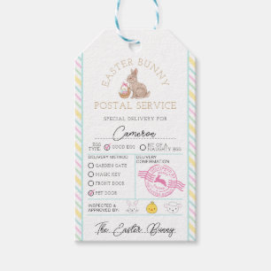 Étiquettes-cadeau Livraison spéciale du Bunny de Pâques