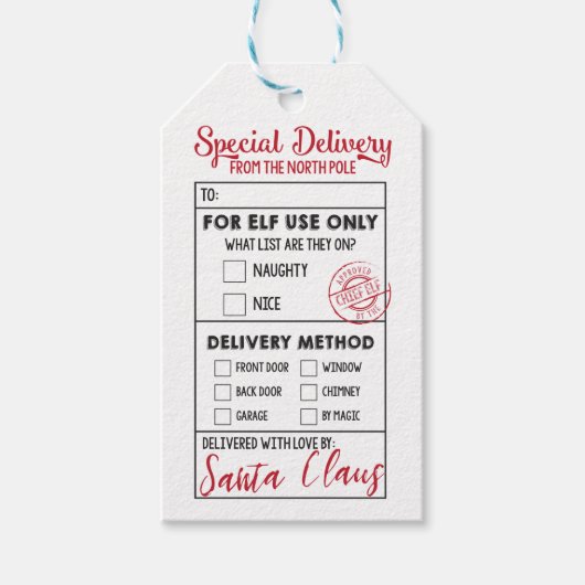 Étiquettes-cadeau Livraison spéciale du pôle Nord (Devant)