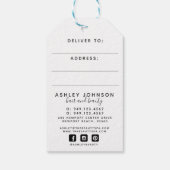 Étiquettes-cadeau Livraison verticale moderne et botanique (Dos)