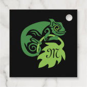 Étiquettes Cadeau Lizard Vert Chameleon Drunk Suspendu (Dos)